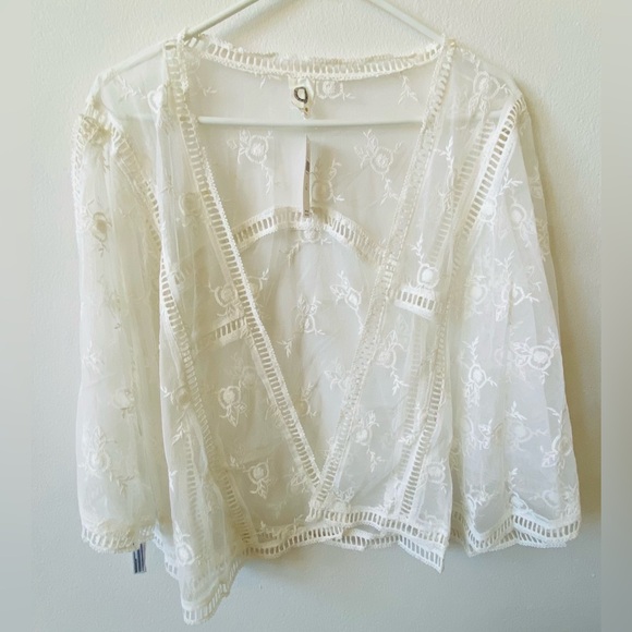 Anthropologie Tops - NWT Akemi + Kin Bailey Cropped Lace Kimono one size